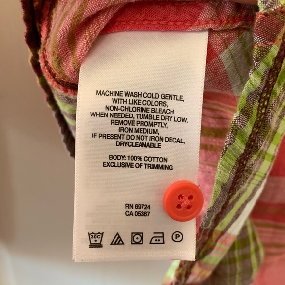 Columbia plaid button down long sleeve top - Picture 5 of 9